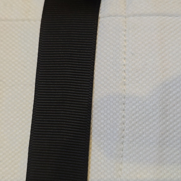 Maeve by Anthropologie Creamy White Stylish Top with Black Ribbon Accent Belt - Picture 5 of 14